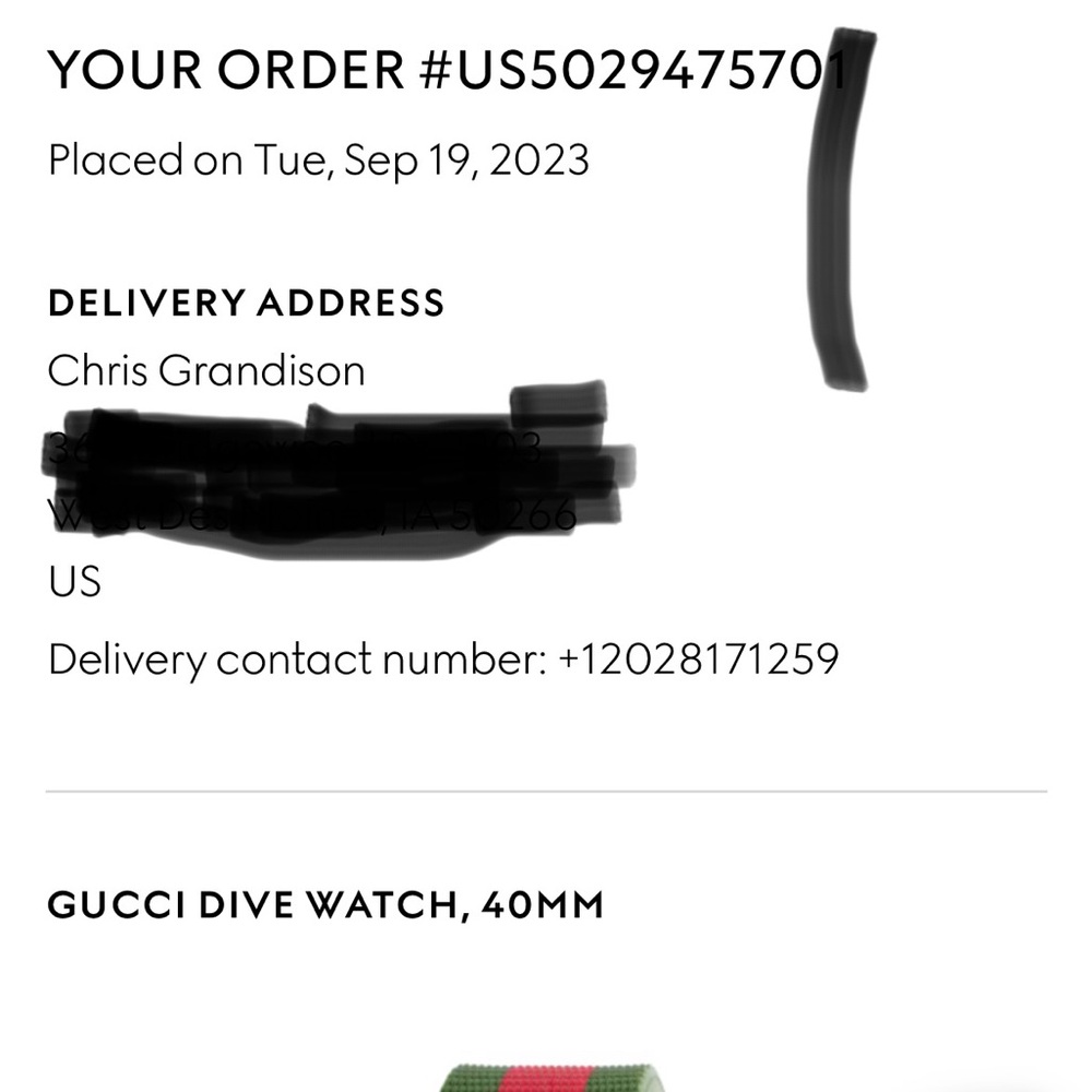 Gucci Dive Watch with Black Dial and Green-Red Strap - Picture 2 of 10